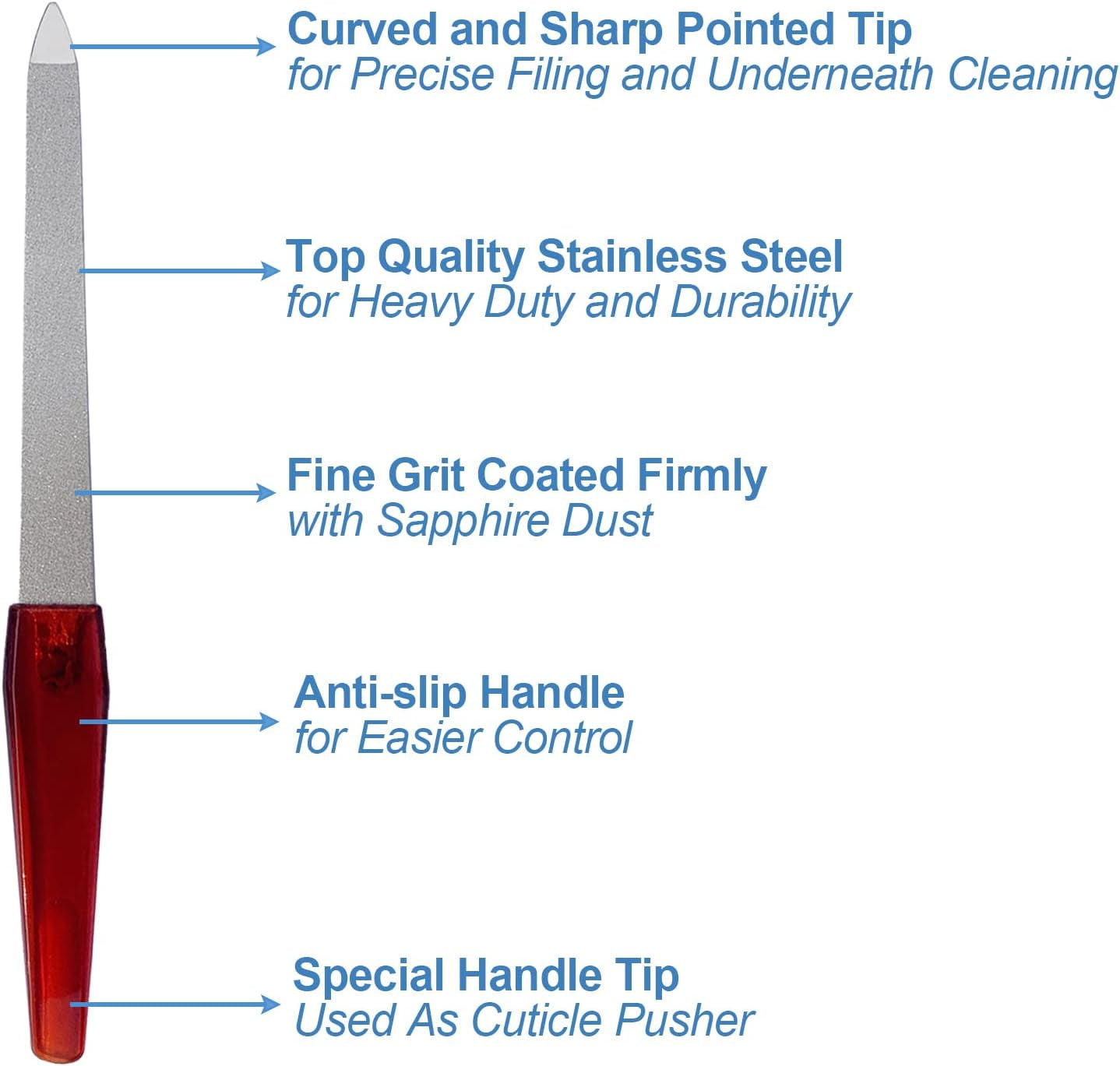 6PCS Stainless Steel Nail File Set – Sharp Tip