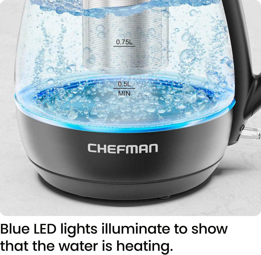 1L Electric Tea Kettle with Infuser – 1500W