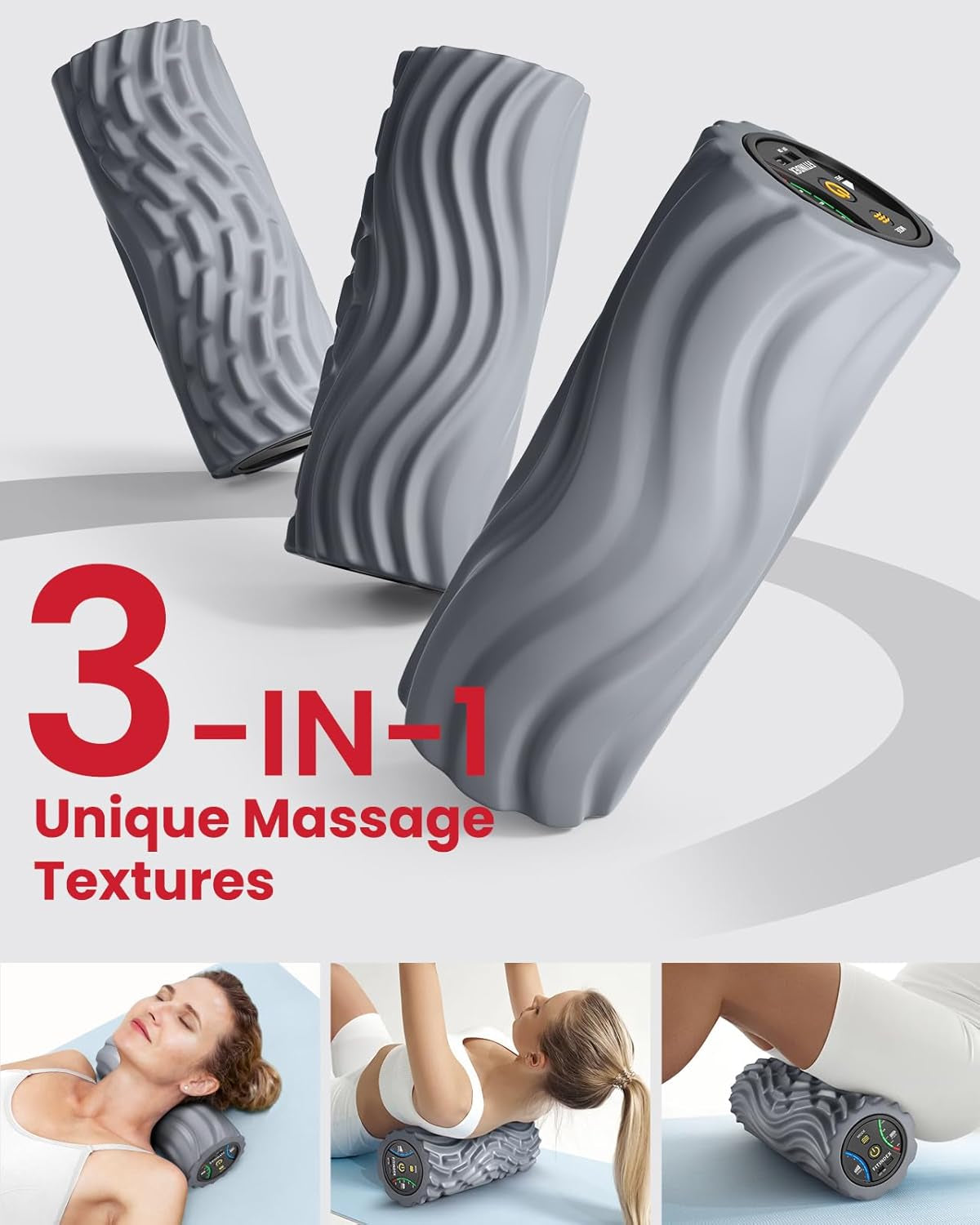 Vibrating Foam Roller – 5-Speed Deep Massage