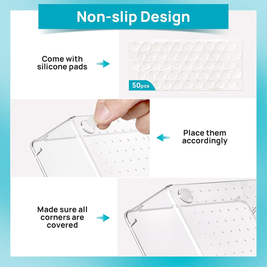 10-Pcs Clear Makeup Organizer Set