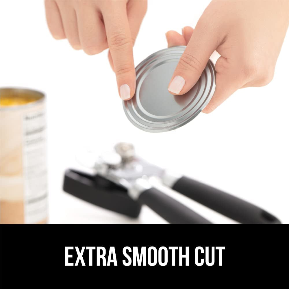 Heavy-Duty Stainless Steel Manual Can Opener (Black)
