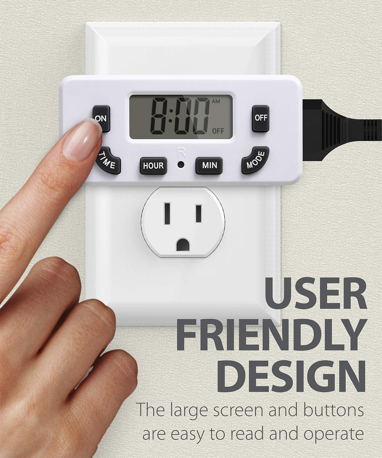 2-Pack 24-Hour Digital Timer Outlet with LCD