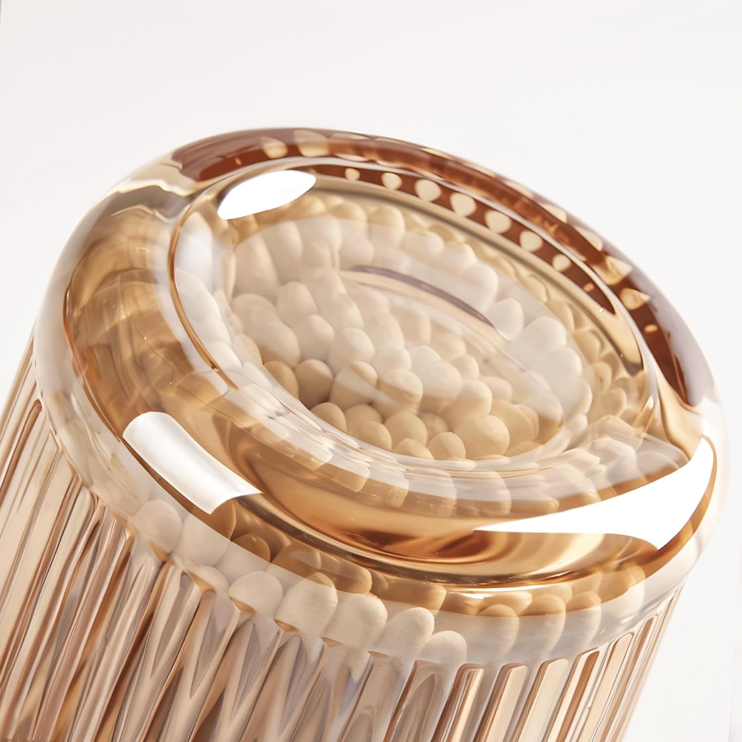 2-Pack Amber Glass Qtip Holders