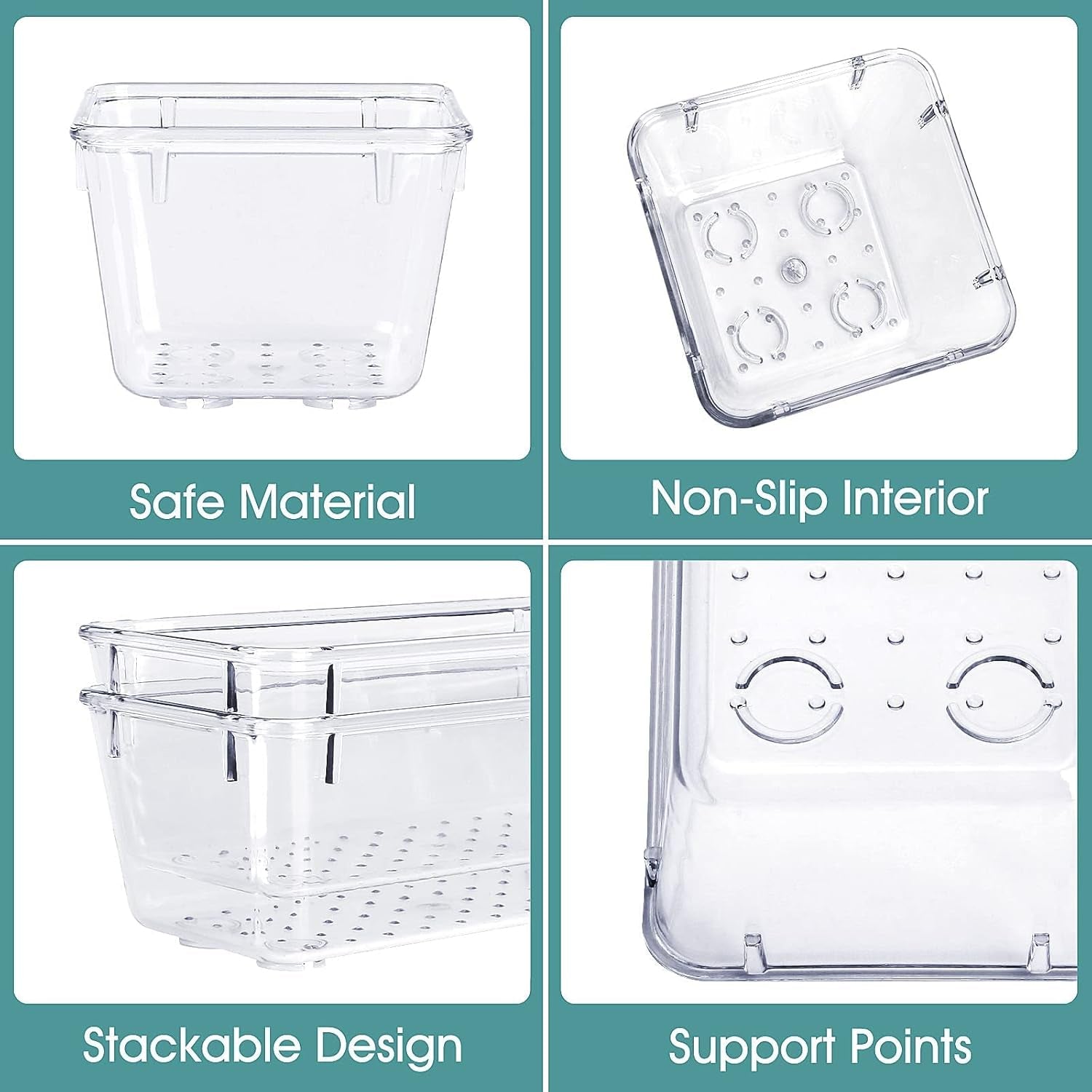 25-Piece Clear Drawer Organizer Set