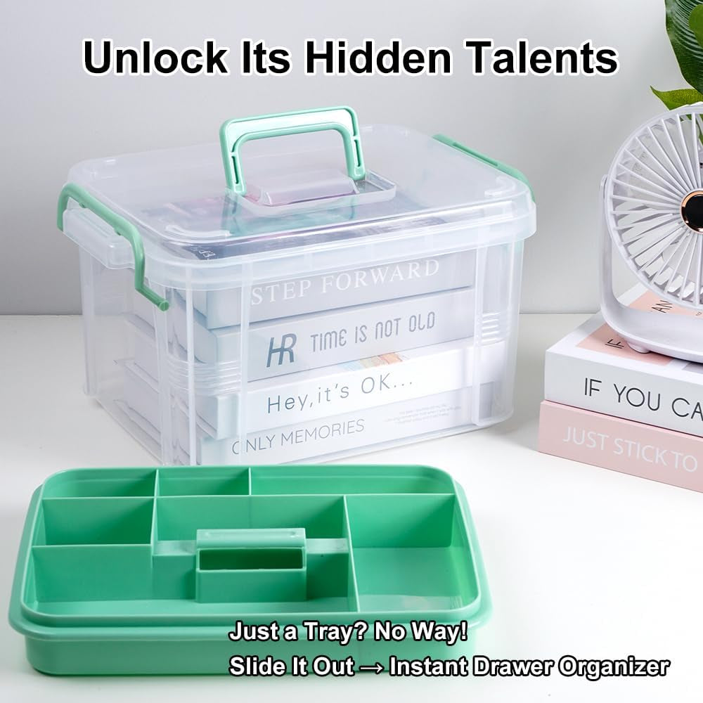 15Qt Medicine Organizer Box with Tray & Labels