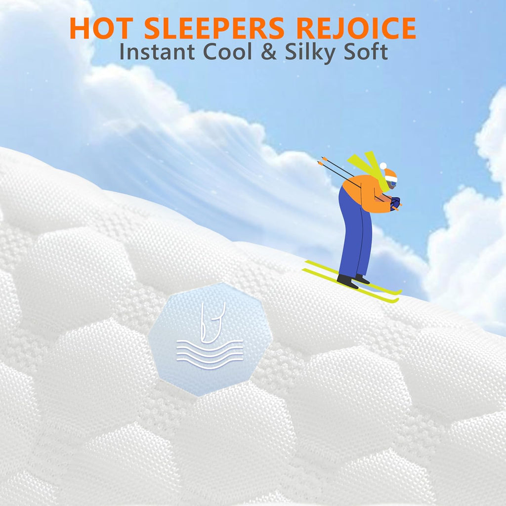 Cooling Memory Foam Pillows Queen Set of 2