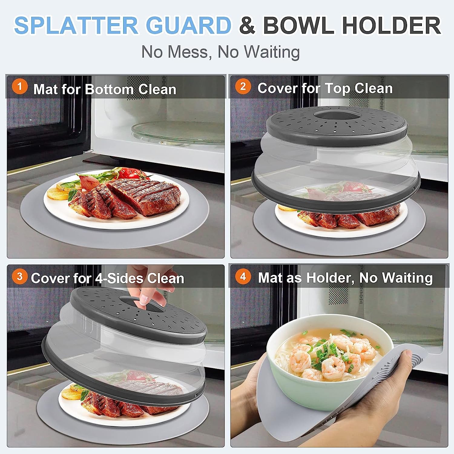 10-Inch Microwave Food Cover & Silicone Mat