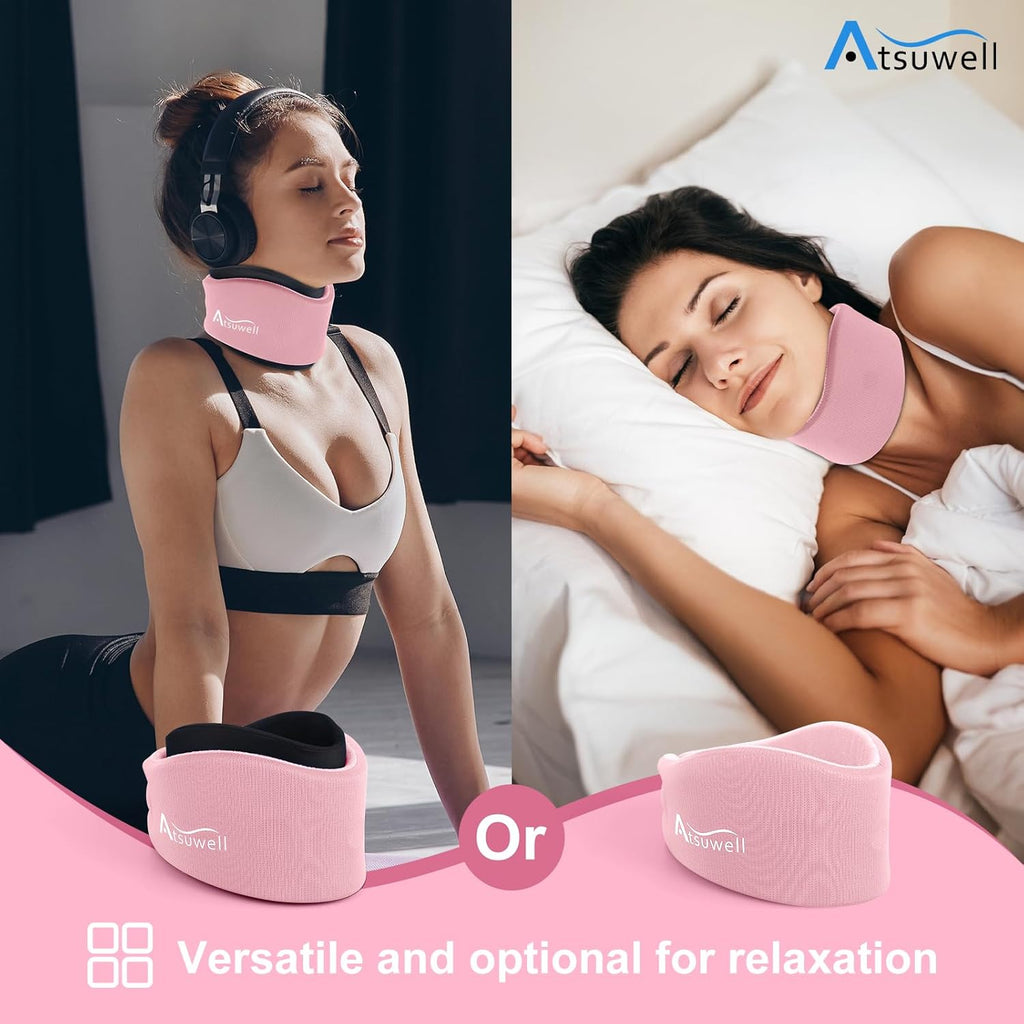 Adjustable Neck Brace with Gel Pack – Pink
