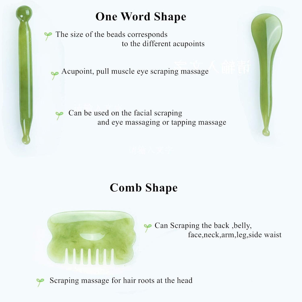 7-Piece Gua Sha Massage Tool Set – Green