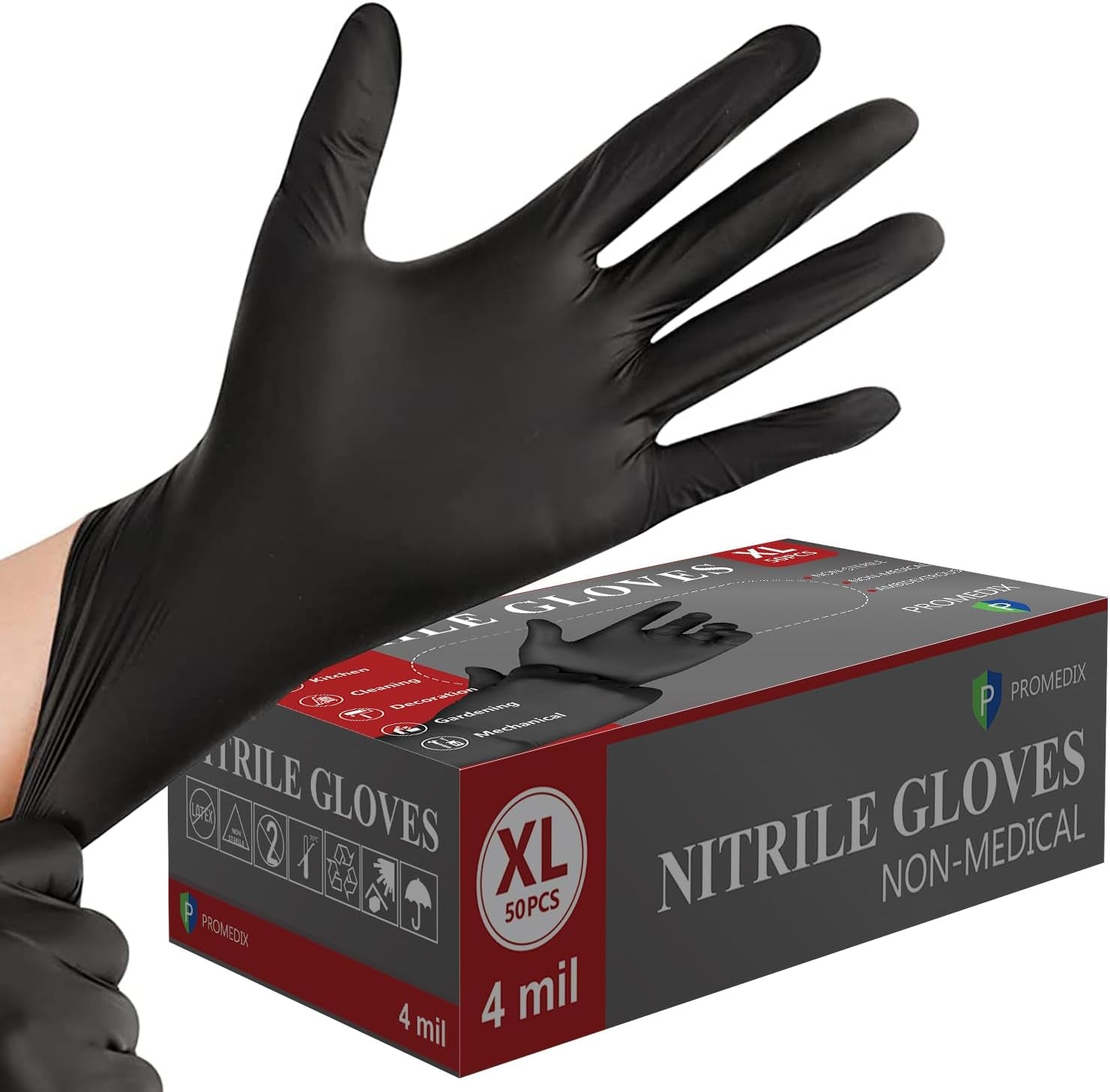Nitrile Disposable Gloves 4Mil, 100 Count