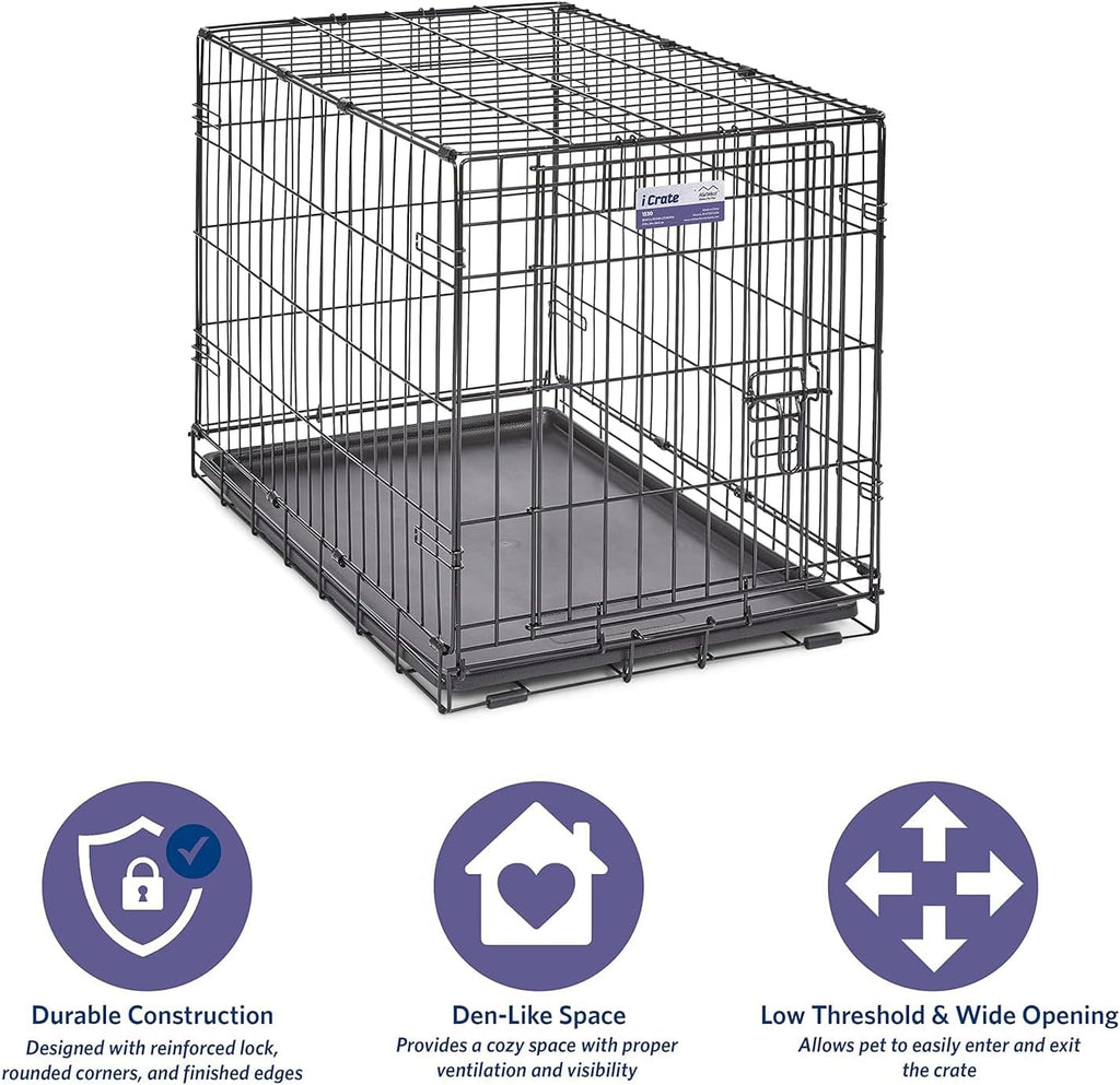 30" Folding Dog Crate with Divider