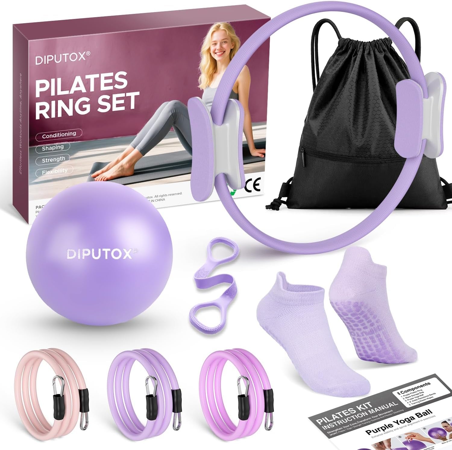 Pilates Ring Kit for Women Home Workout Set