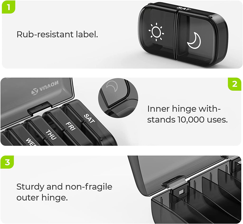 XL Weekly Pill Organizer for AM & PM Use