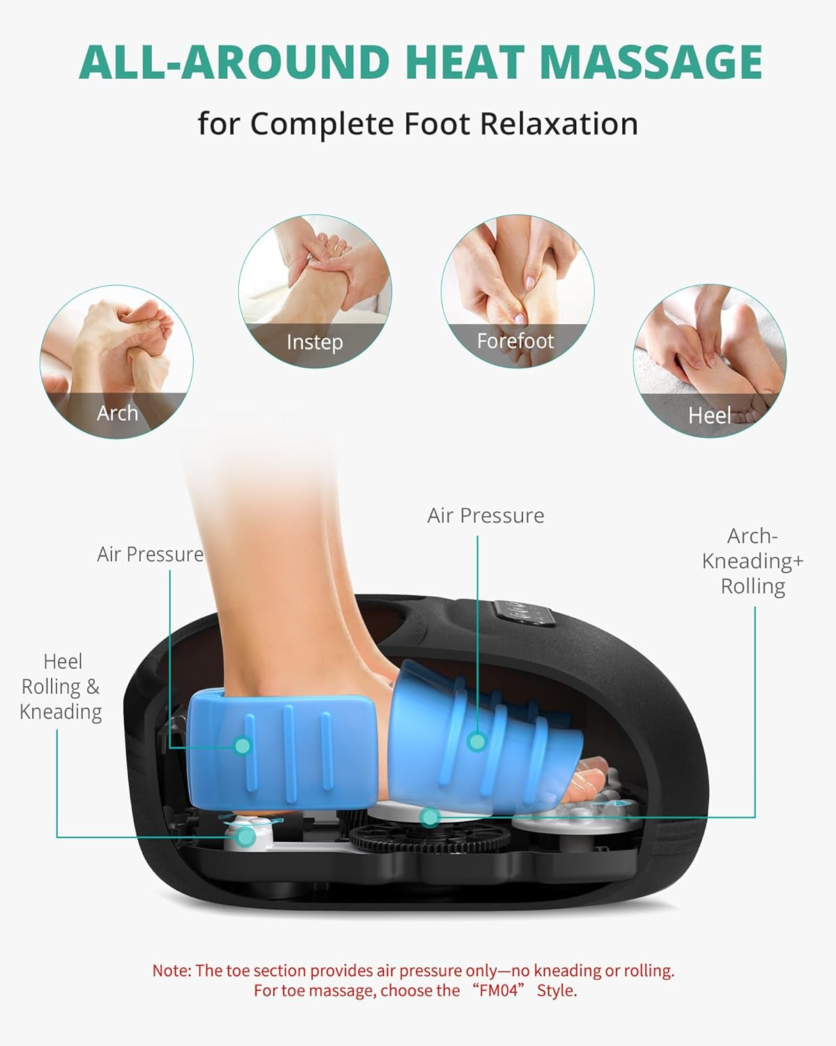 Shiatsu Foot Massager with Heat & Deep Kneading