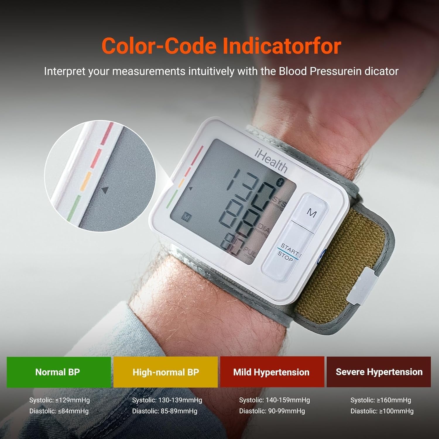 Push Wrist Blood Pressure Monitor – Bluetooth
