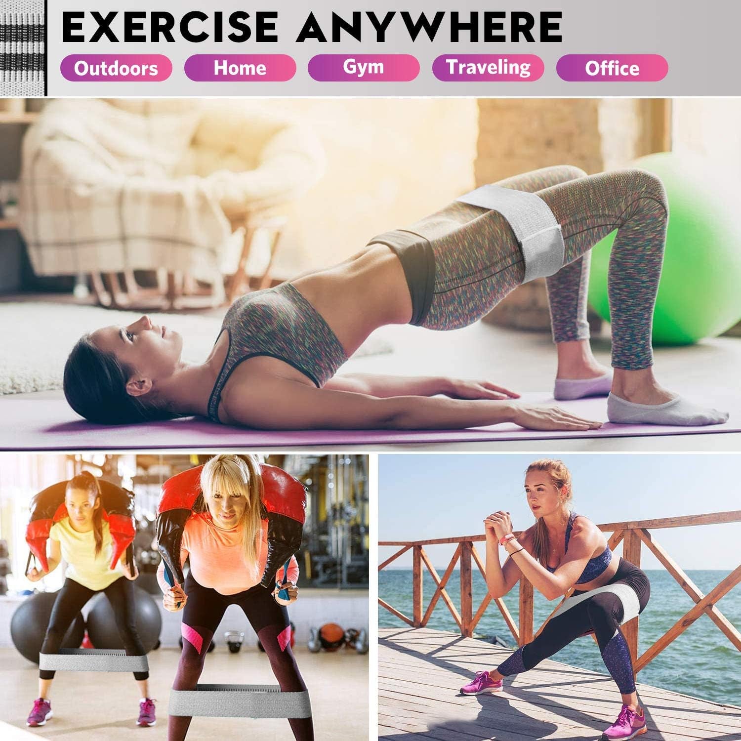 Resistance Bands Set – 3 Elastic Pilates Bands