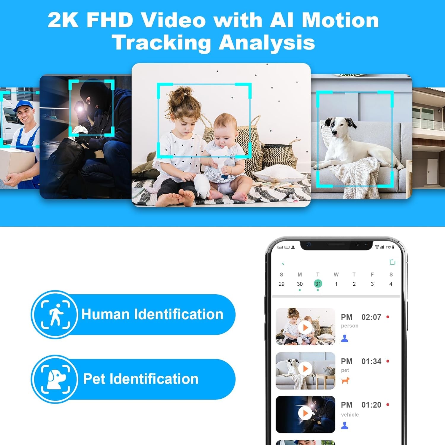2K Pan/Tilt Indoor Security Camera – Wifi
