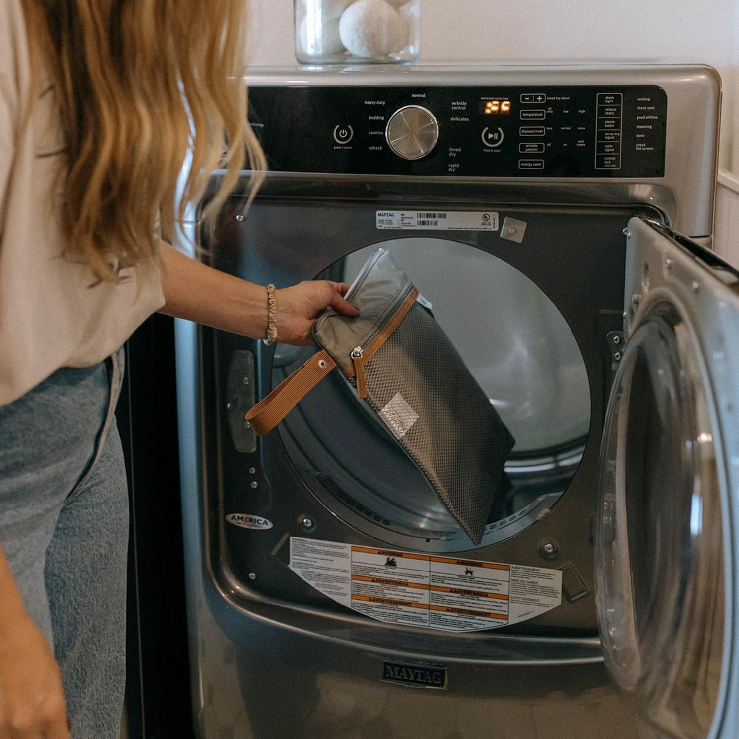 Parker Baby Cloth Diaper Wet Dry Bag - Waterproof Reusable Bag with Mesh Organizer and Zippered Pocket | Stylish, Machine-Washable, Convenient Handle for Diapers, Wet Clothes, Swimsuits - Gray