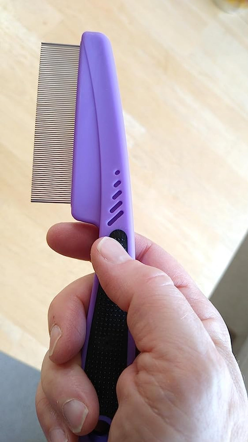 Flea & Tick Comb – Rubber Handle, Dogs & Cats