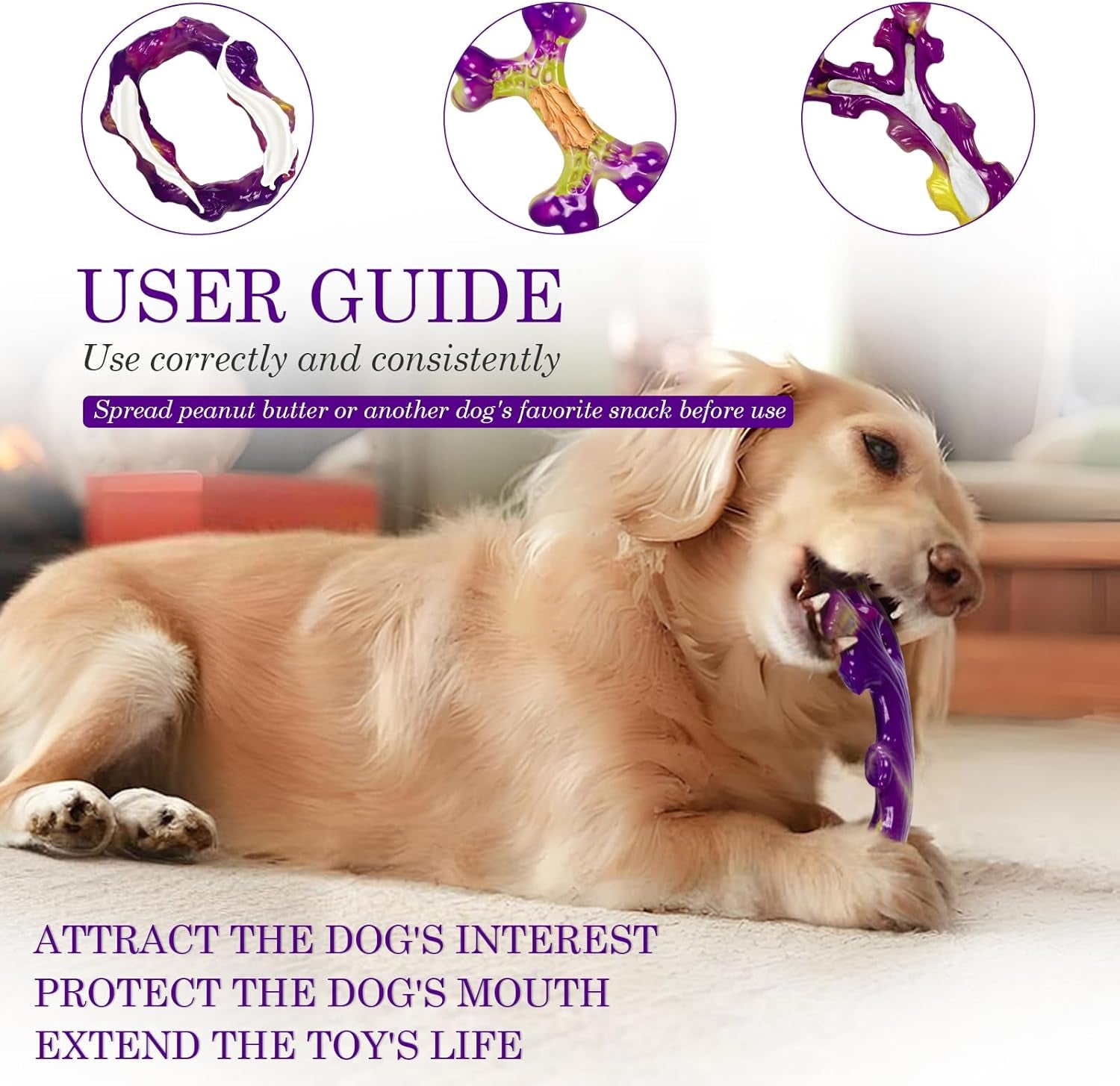 3-Pack Indestructible Dog Chew Toys – Bacon