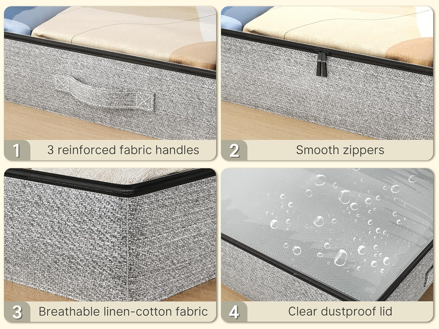 2-Pack Underbed Storage Bins Low Profile