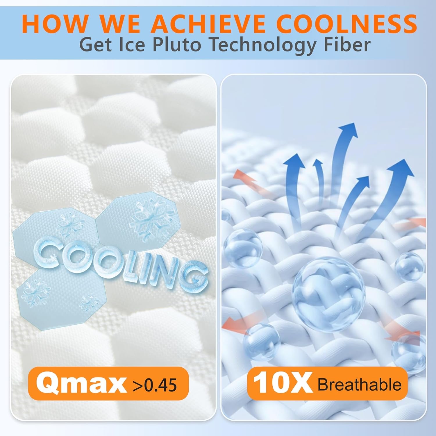 Cooling Memory Foam Pillows Queen Set of 2