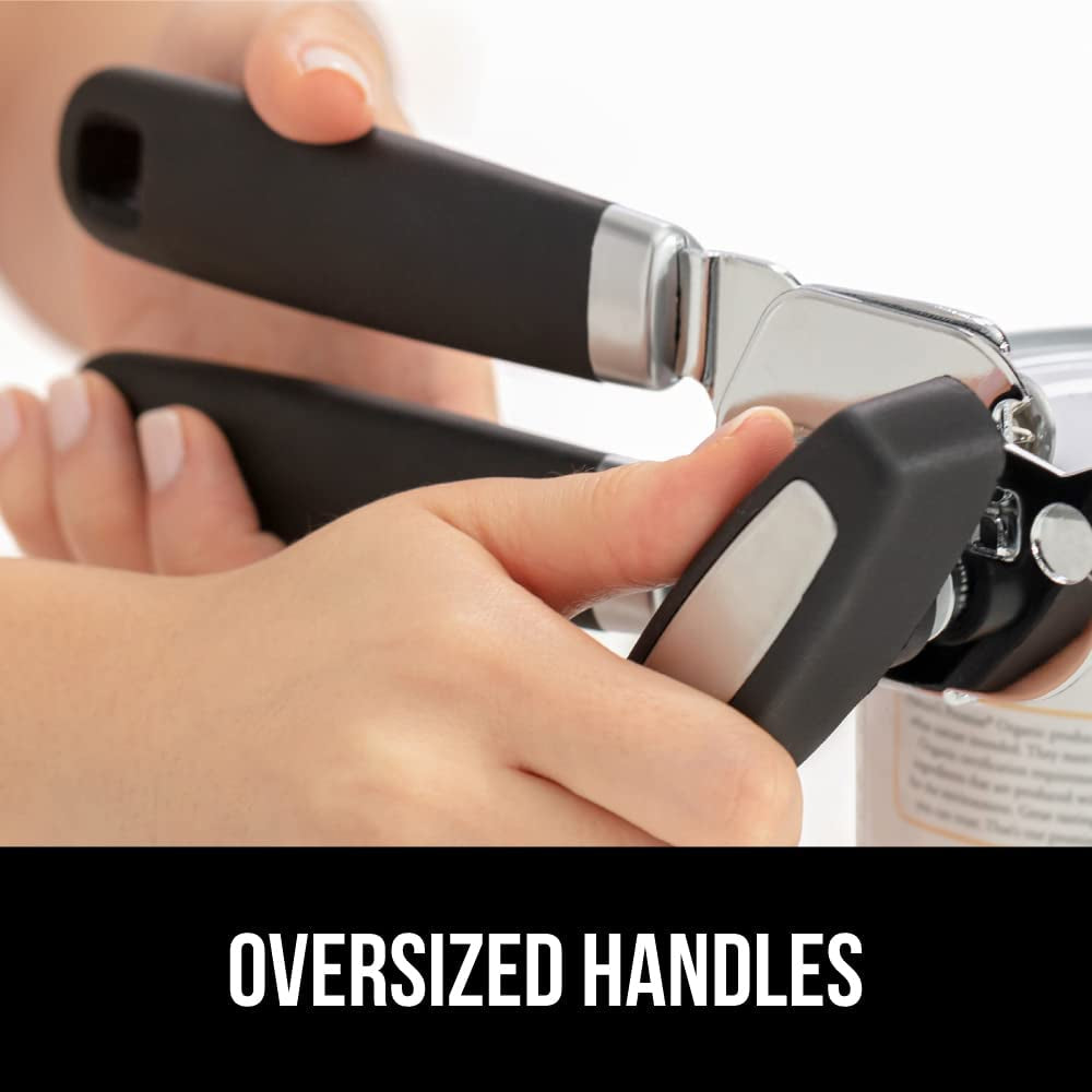 Heavy-Duty Stainless Steel Manual Can Opener (Black)