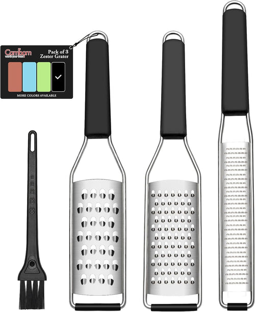 3-Piece Lemon Zester & Grater Set (Black)