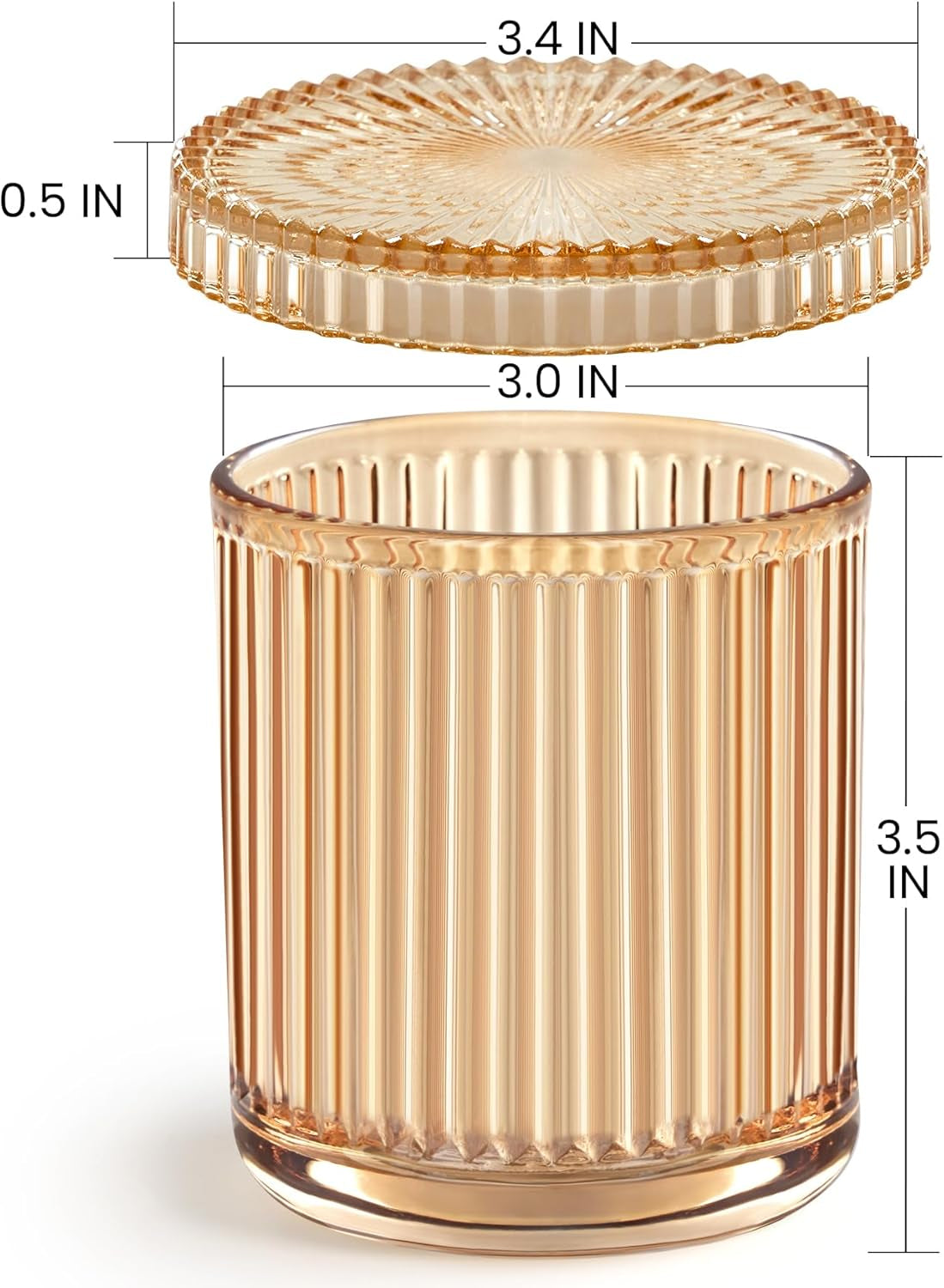 2-Pack Amber Glass Qtip Holders