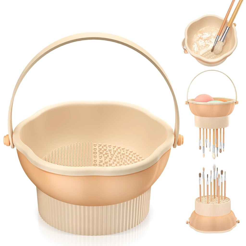 3-in-1 Makeup Brush Cleaner Mat & Bowl