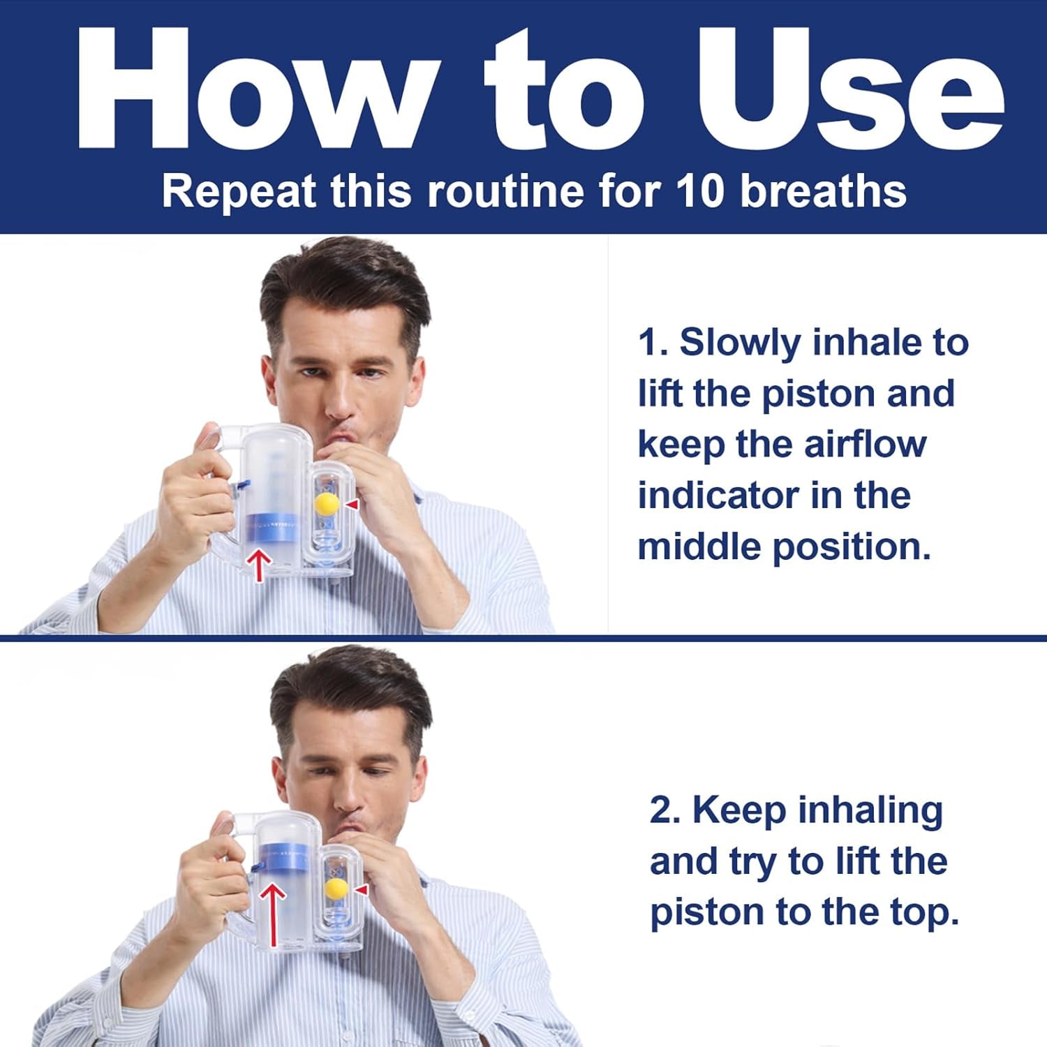 Incentive Spirometer Breathing Exercise Device