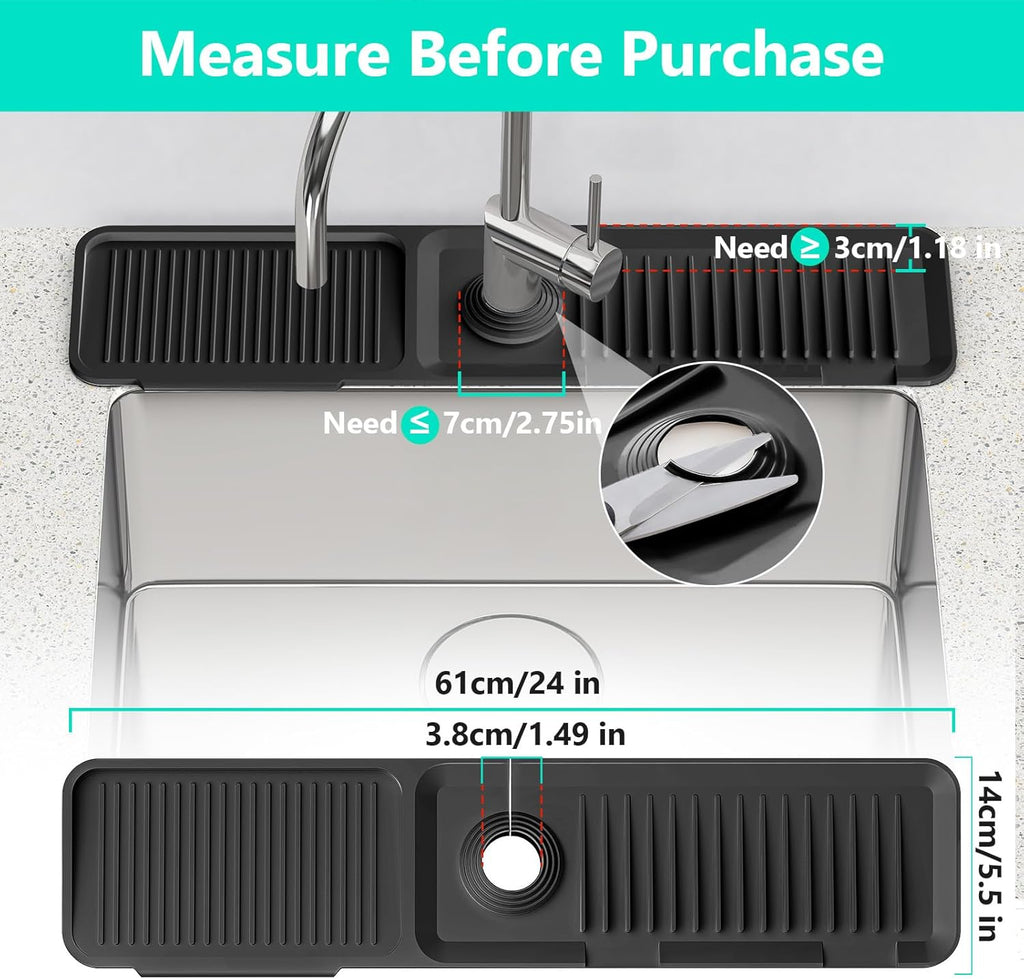 24-Inch Silicone Kitchen Faucet Mat