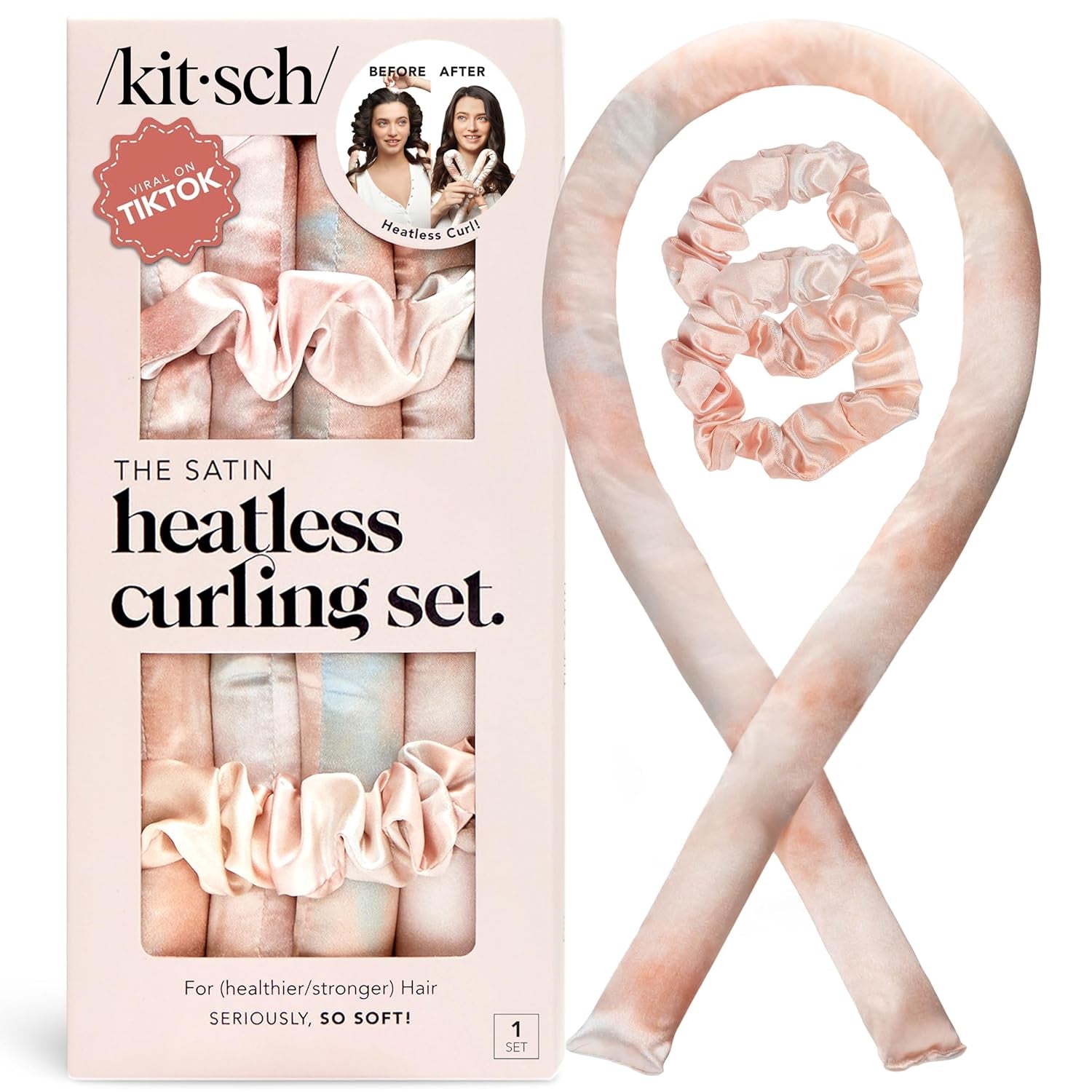 Satin Heatless Curling Set – Sunset Tie Dye