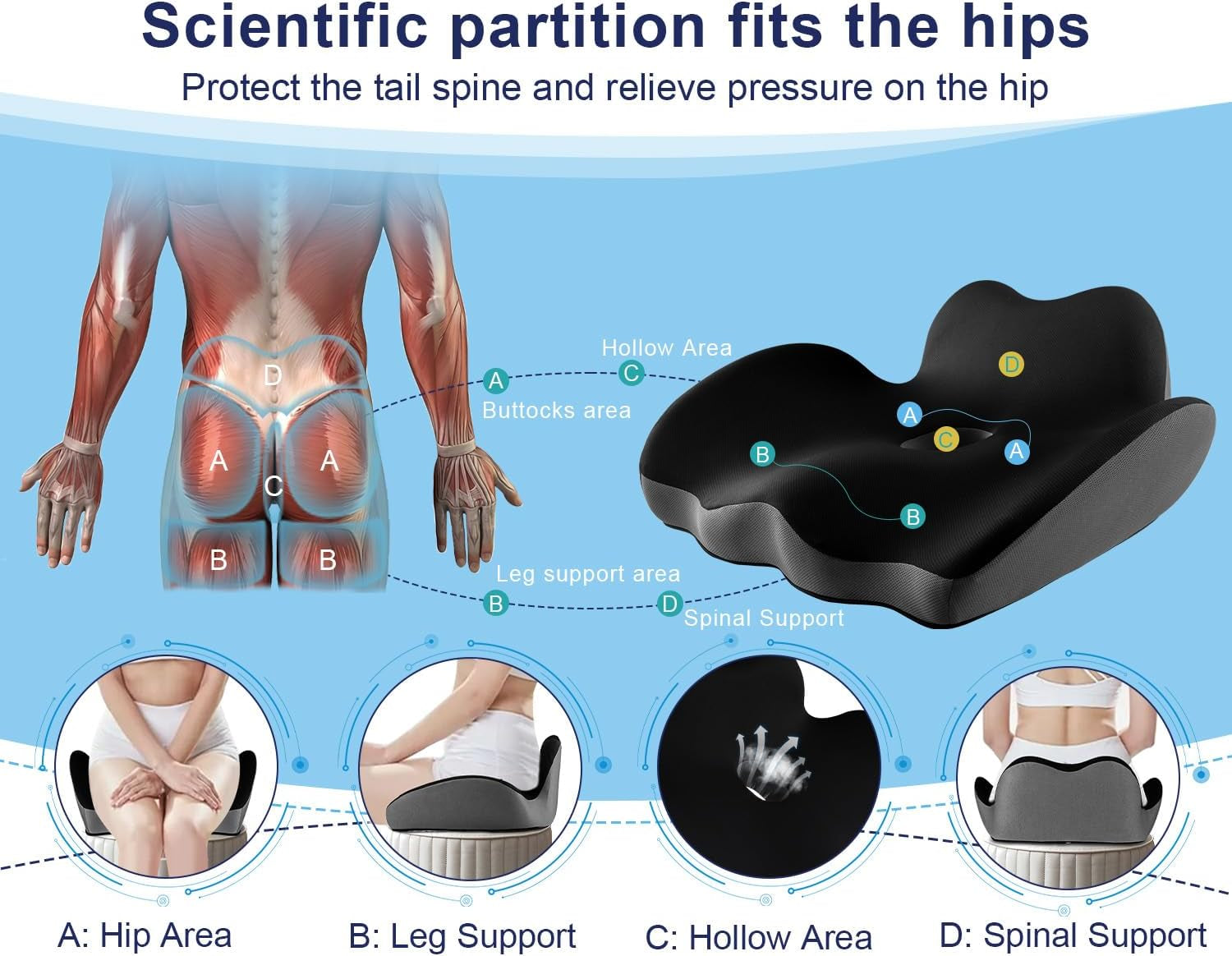 Premium Orthopedic Seat Cushion – X-Large Support