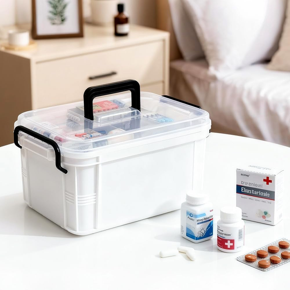 15Qt White Medicine Organizer Storage Box