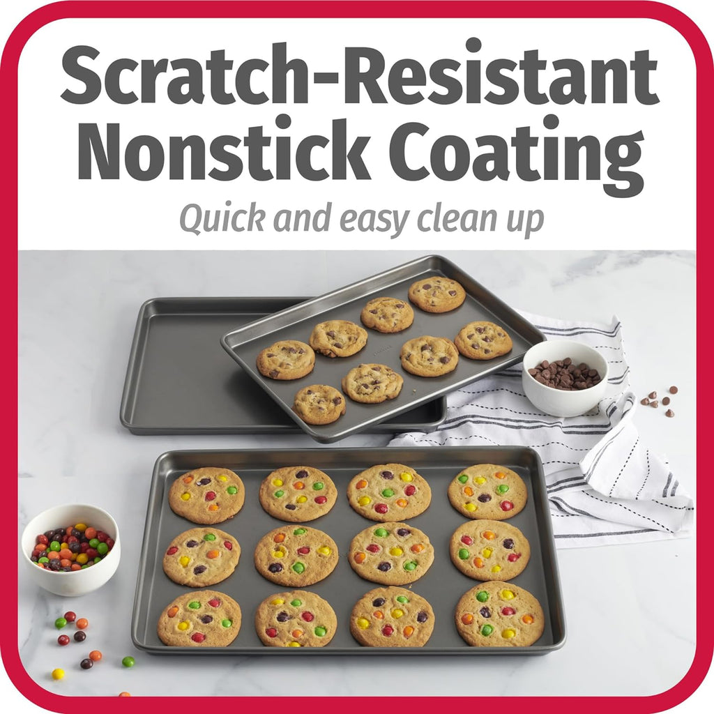 3-Piece Nonstick Carbon Steel Baking Sheet Set