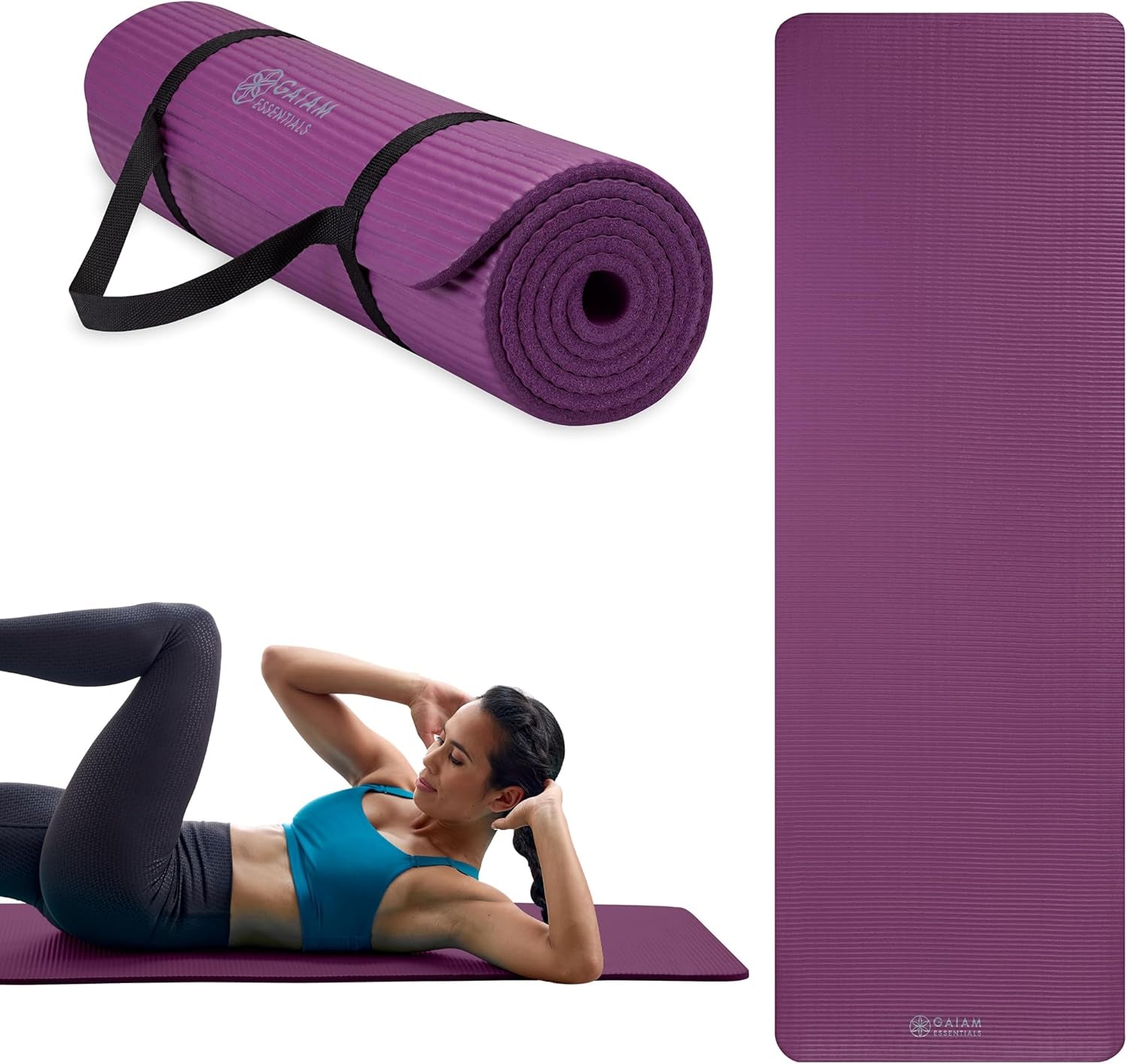 Thick Yoga & Pilates Exercise Mat with Strap