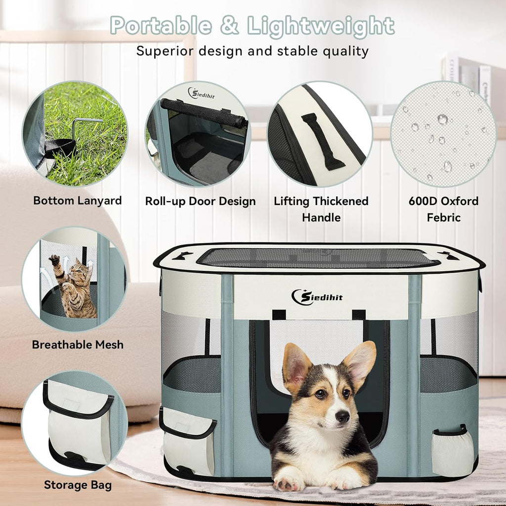 Foldable Pet Playpen for Small Animals