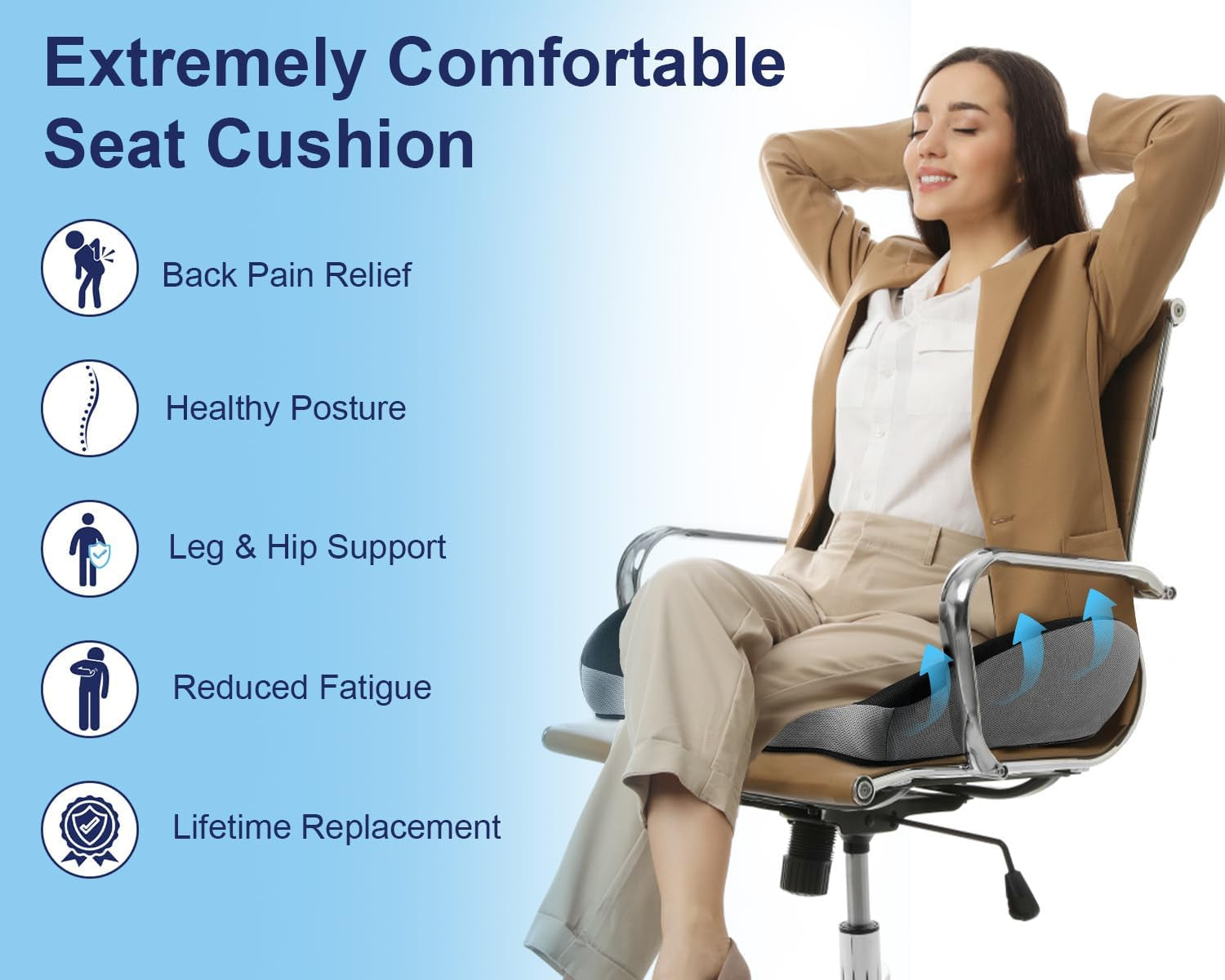 Premium Orthopedic Seat Cushion – X-Large Support