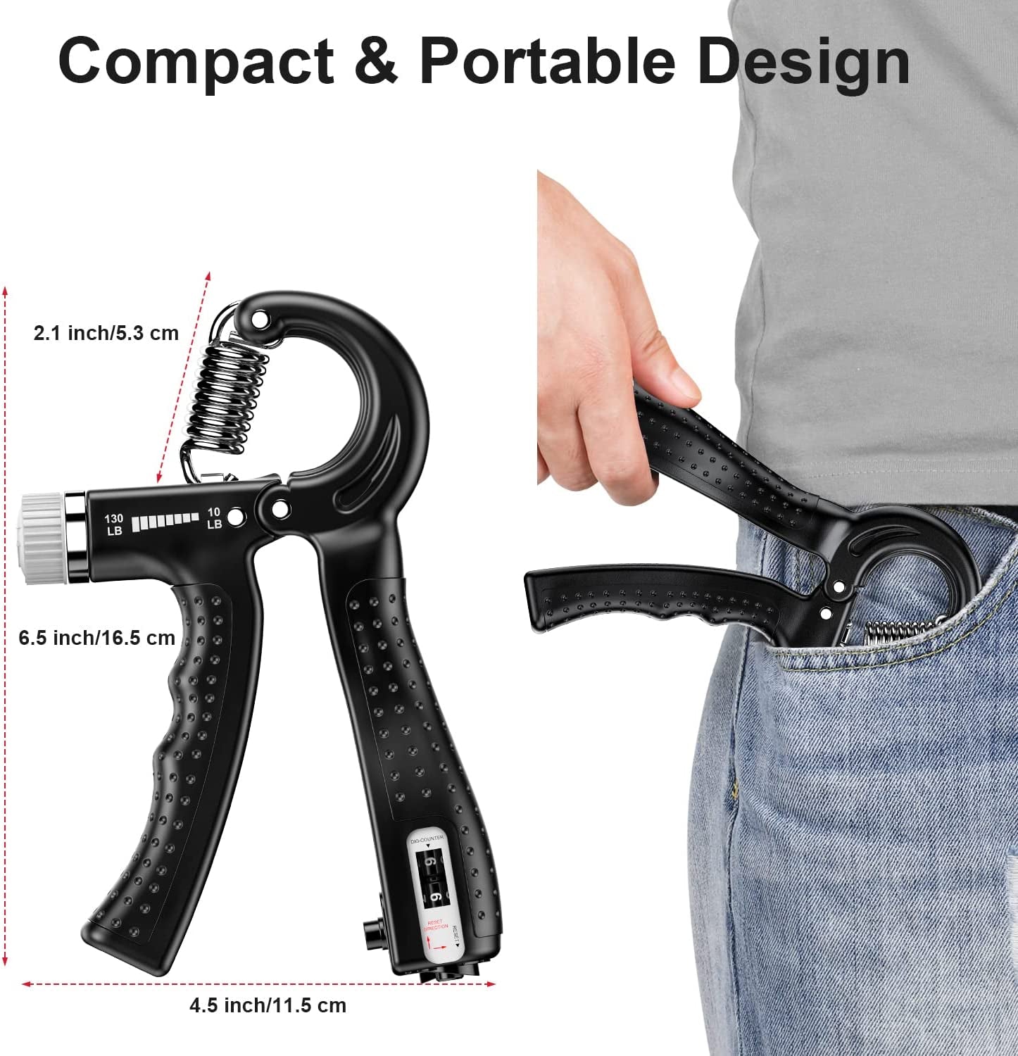 Adjustable Hand Grip Strengthener – 2 Pack
