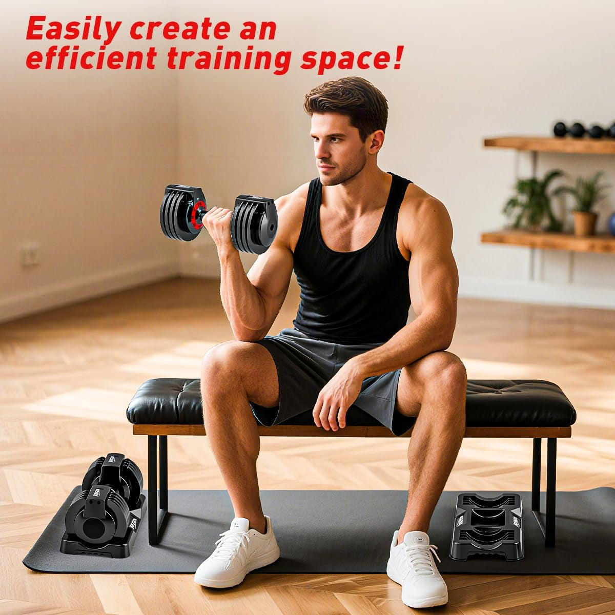 Adjustable Dumbbell Set – 25/55 lbs