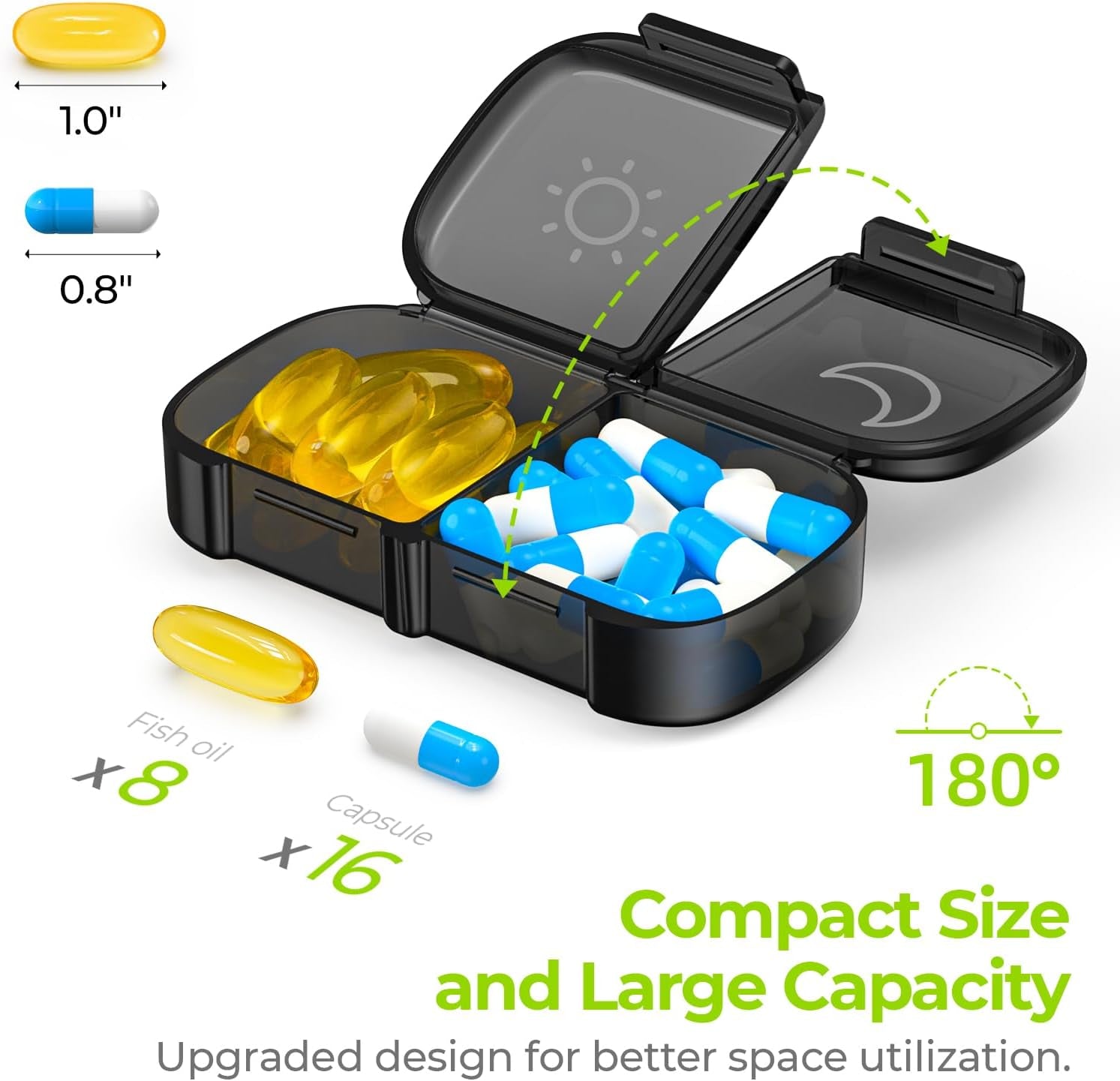 XL Weekly Pill Organizer for AM & PM Use