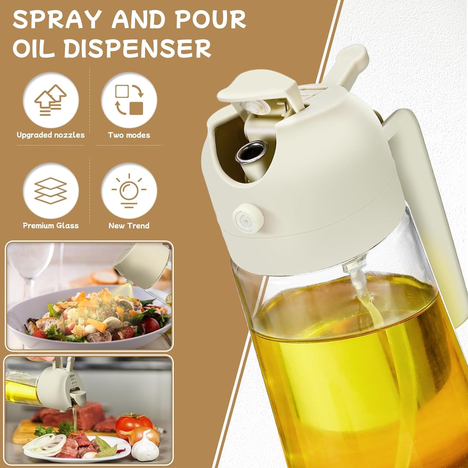 2-Pack Oil Sprayer & Dispenser – 16oz