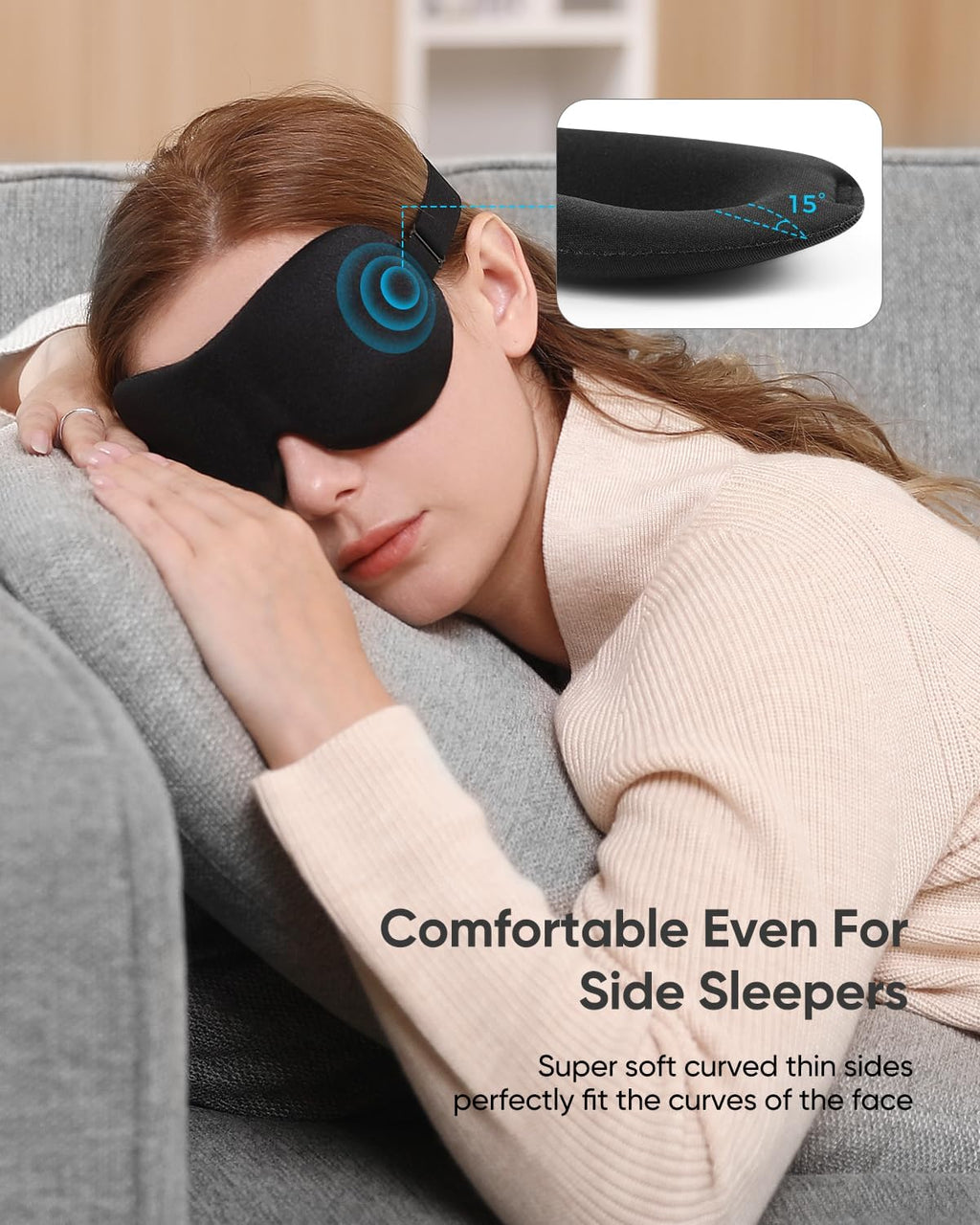 3-Pack 3D Blackout Sleep Masks for Side Sleepers