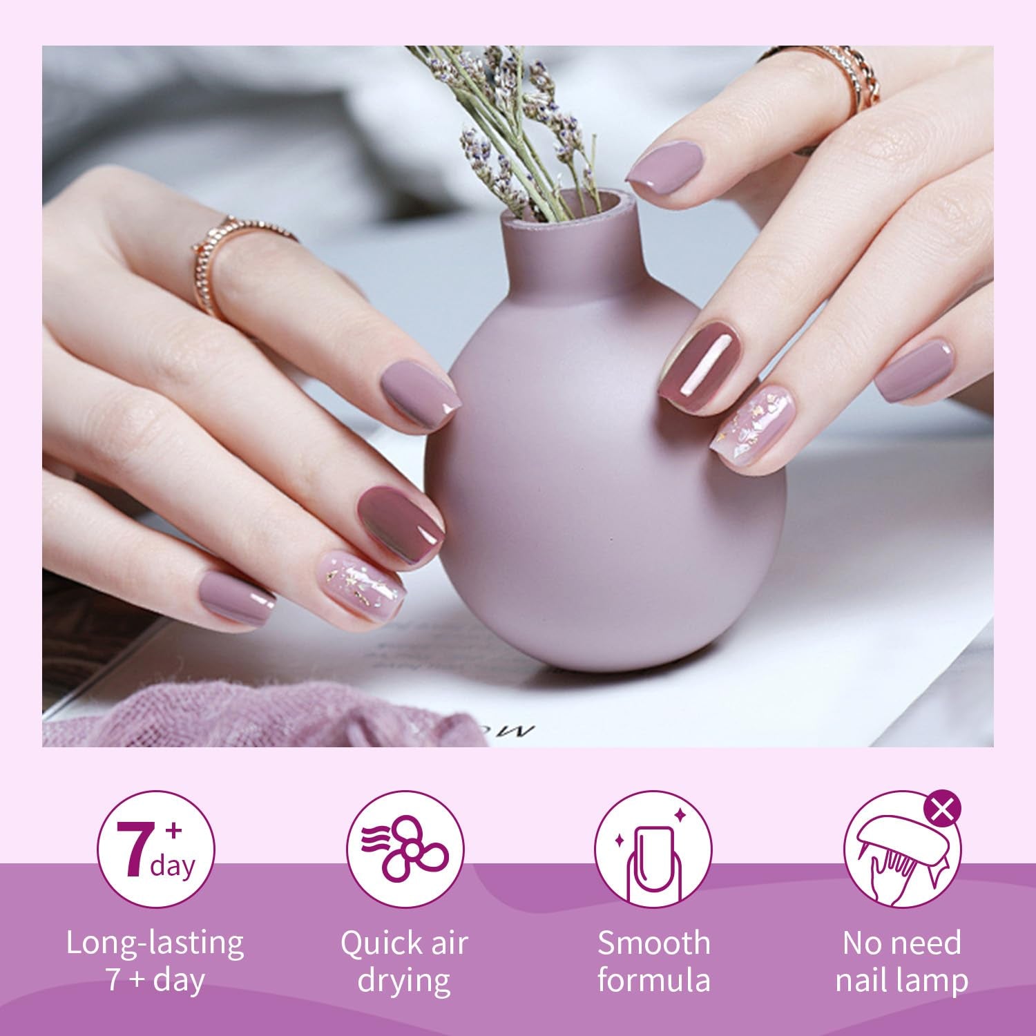 10ml Nude Pink Nail Polish Set – 6 Colors