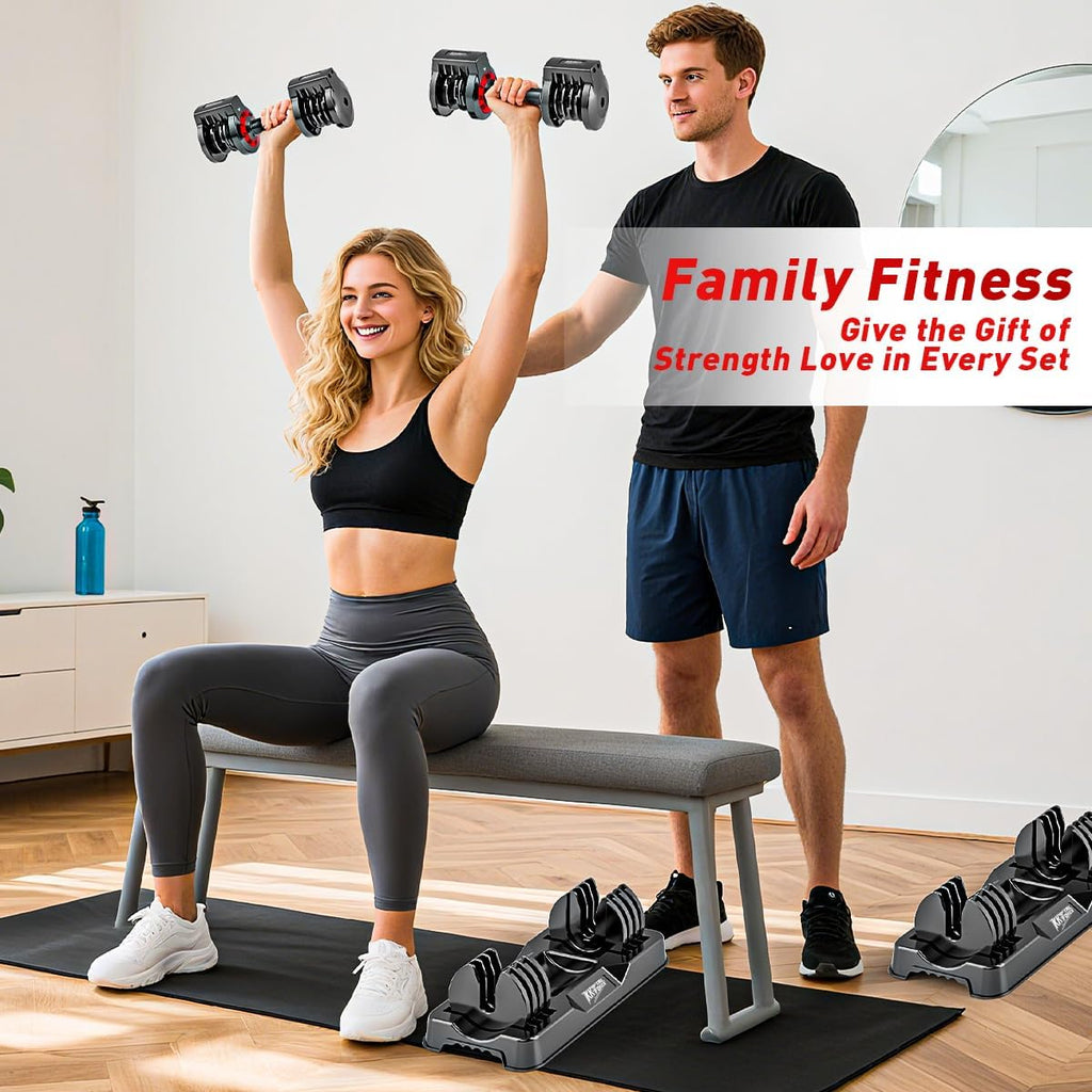 Adjustable Dumbbell Set – 25/55 lbs