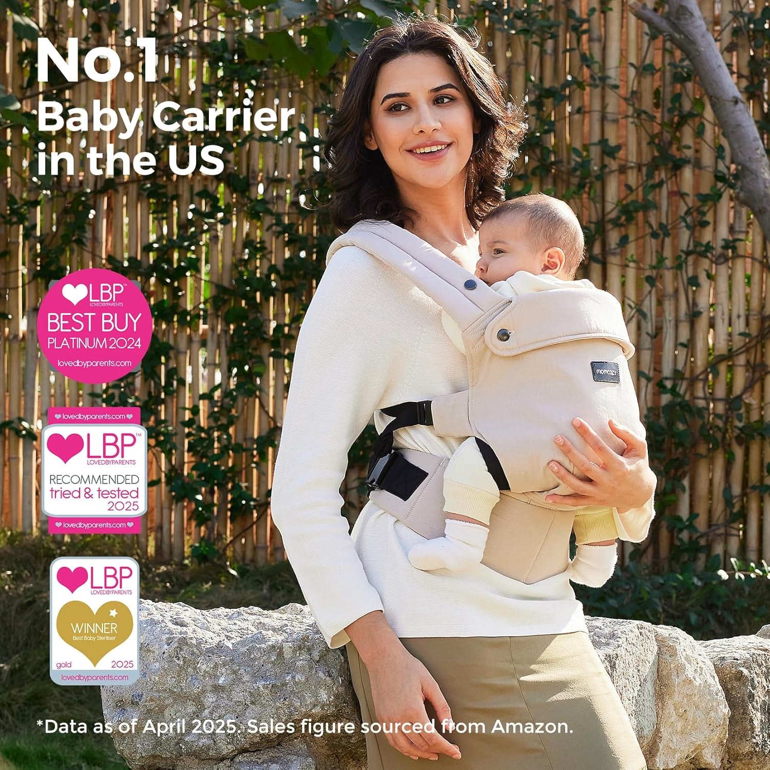 Baby Carrier - Ergonomic, Cozy and Lightweight Carrier for 7-44Lbs, Effortless to Put On, Ideal for Hands-Free Parenting, Enhanced Lumbar Support, Purehug for Infant to Toddler, Khaki