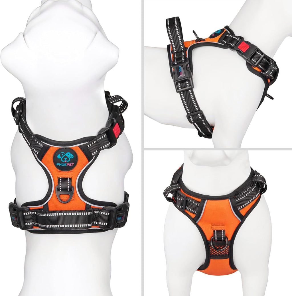 No-Pull Dog Harness – Medium, Orange