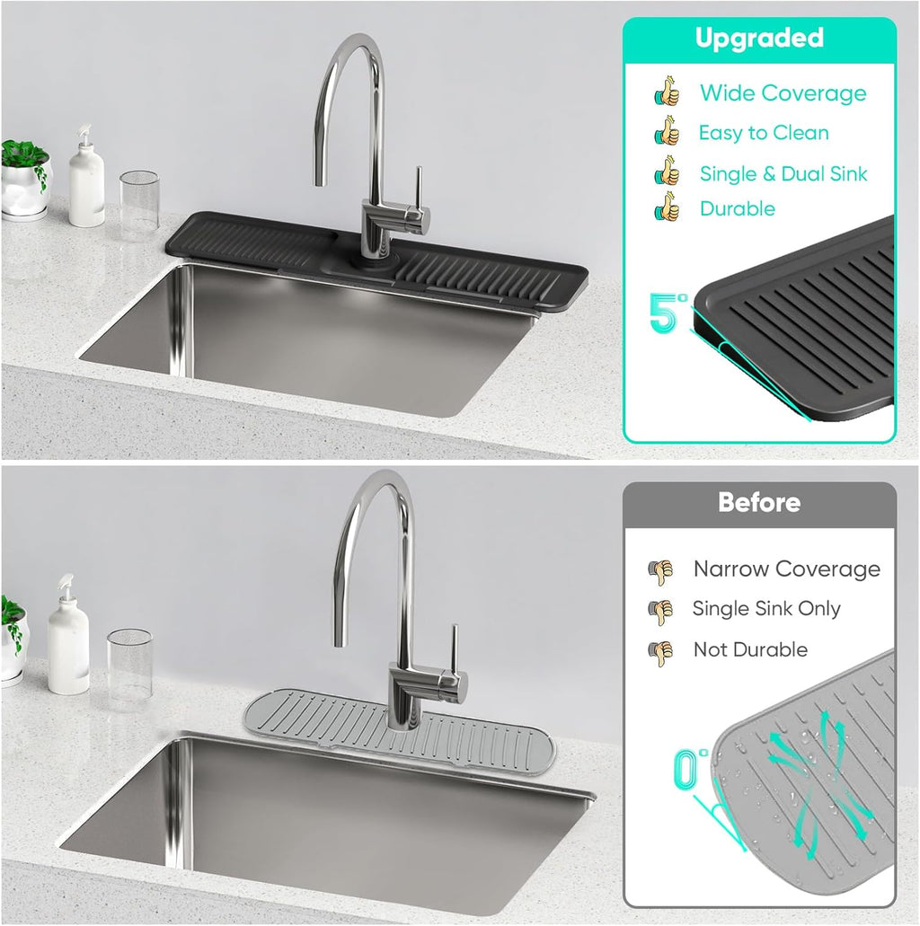 24-Inch Silicone Kitchen Faucet Mat