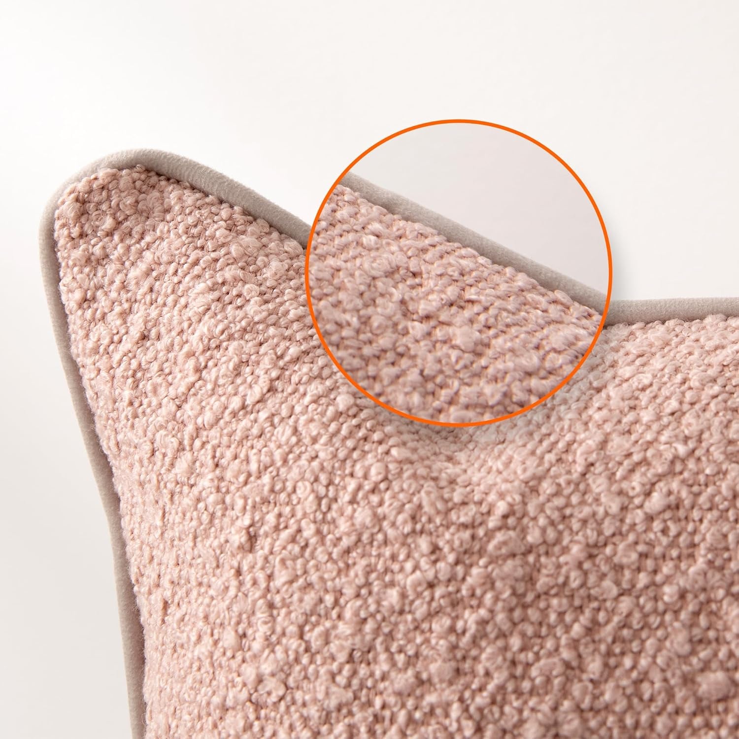 2-Pack Pink Boucle Throw Pillow Covers 22×22